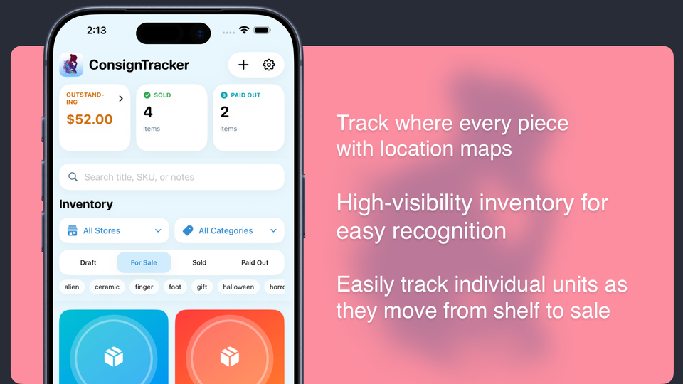 ConsignTracker:Effortless Consignment Tracking for Artists, Makers & Small Sellers